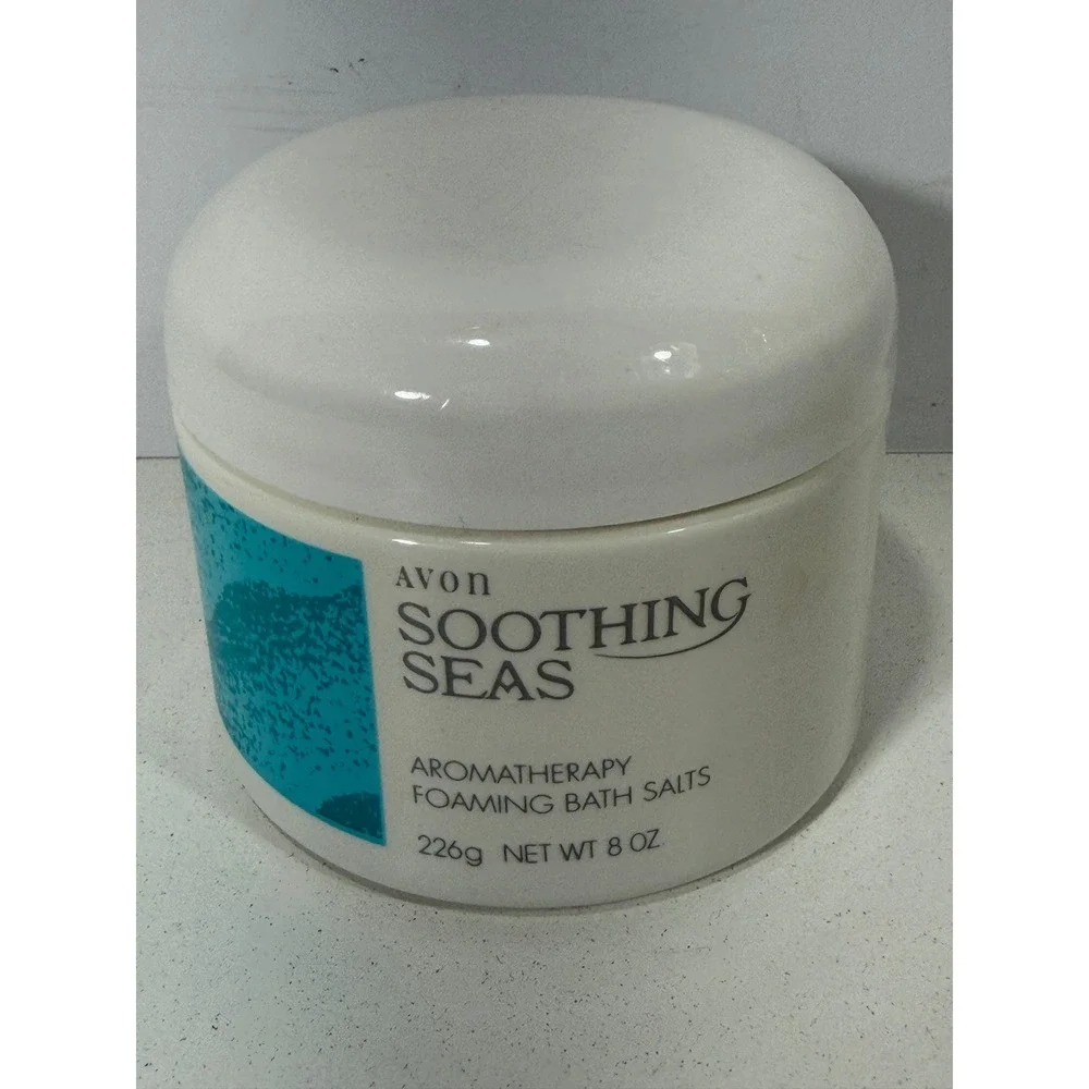 Vintage Avon Soothing Sea Aromatherapy Foaming Bath Salts 8oz 1994 Caribbean Sea